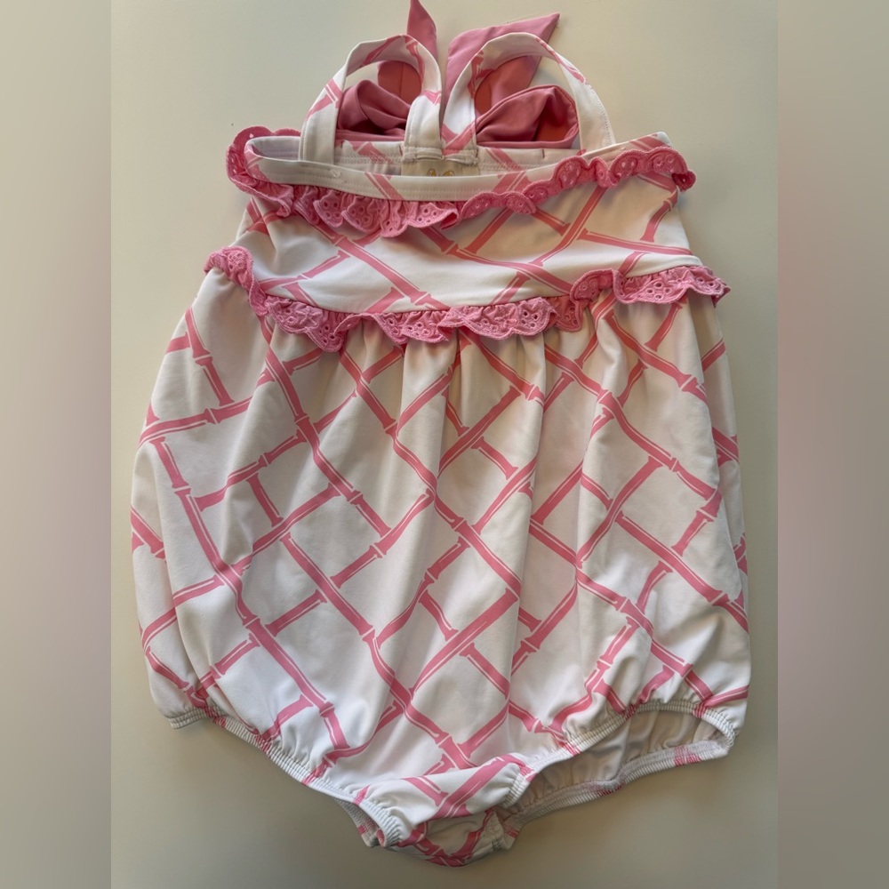The Beaufort Bonnet Company Pink and White Swimsuit